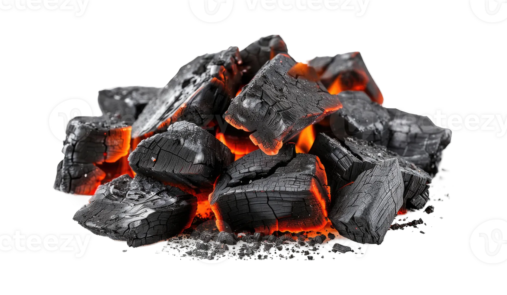 glowing-coal-burning-coal-stack-isolated-on-transparent-background-cutout-png
